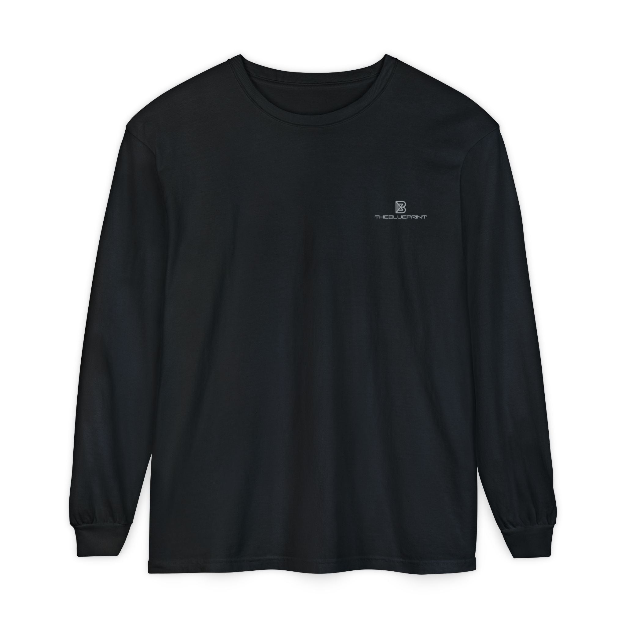 Minimalist White Long Sleeve Tee — Subtle Chest Logo
