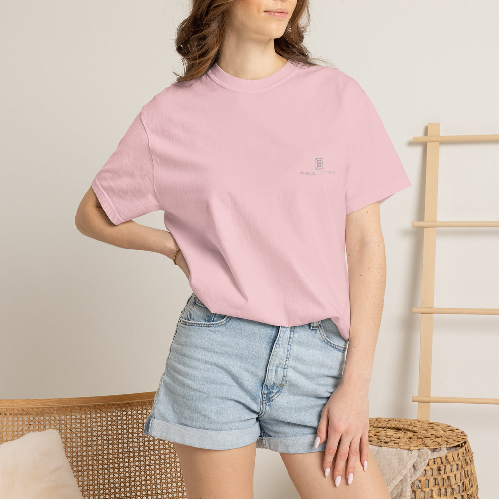 Minimal White T-Shirt with Small Chest Logo — 'B' Monogram Tee