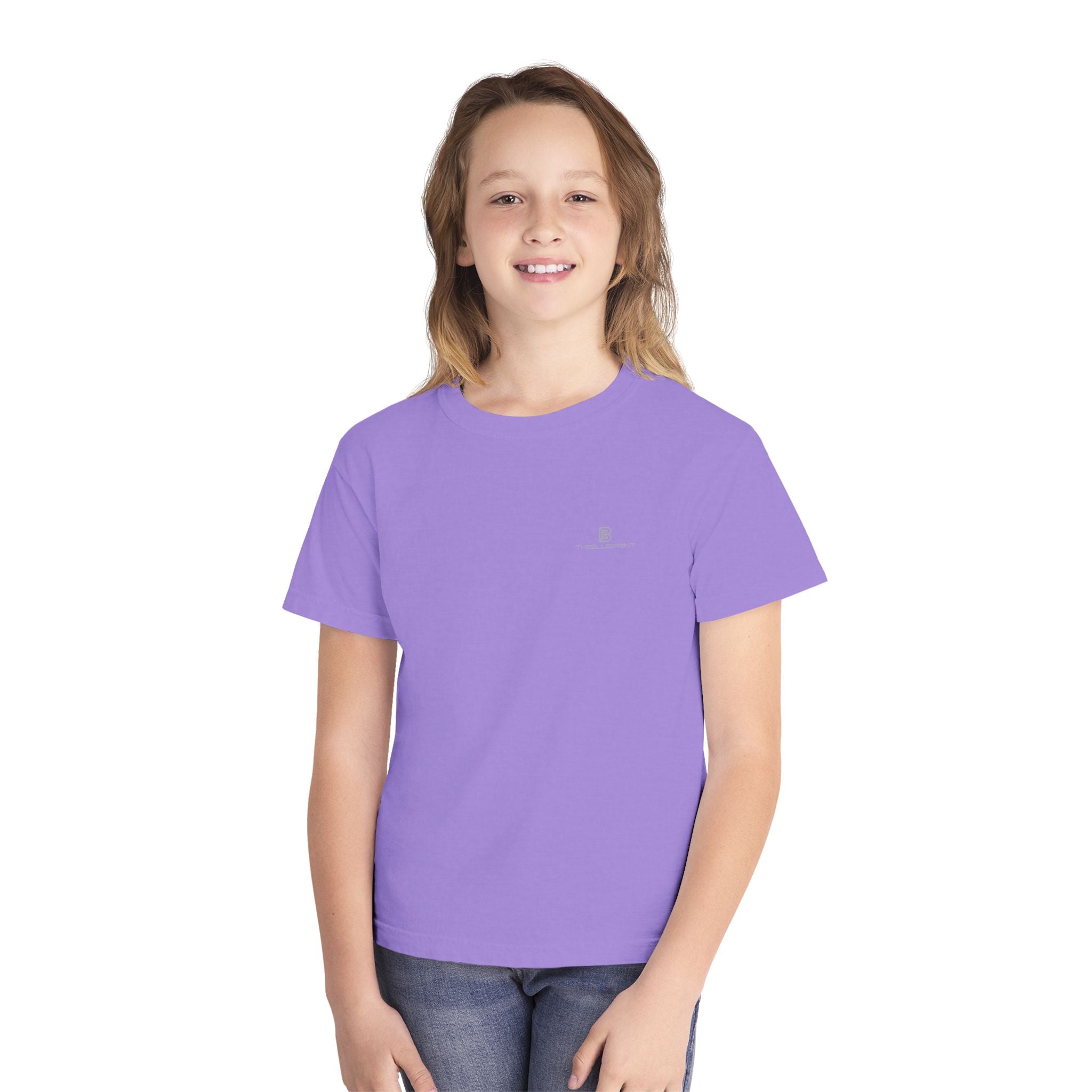 Youth Tee — Minimal Pastel Yellow Chest Logo Kids T-Shirt