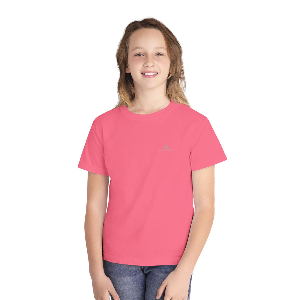 Youth Tee — Minimal Pastel Yellow Chest Logo Kids T-Shirt