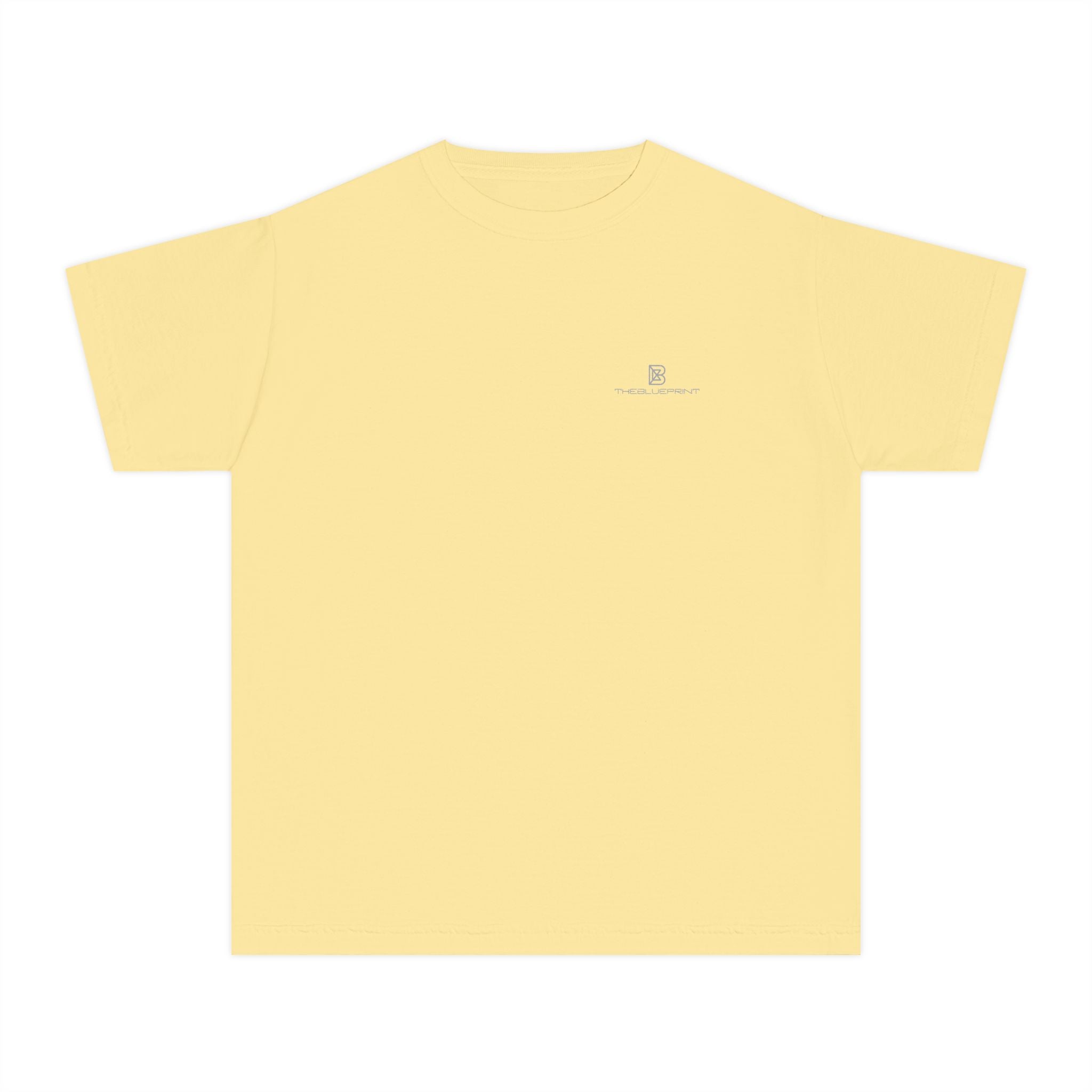 Youth Tee — Minimal Pastel Yellow Chest Logo Kids T-Shirt