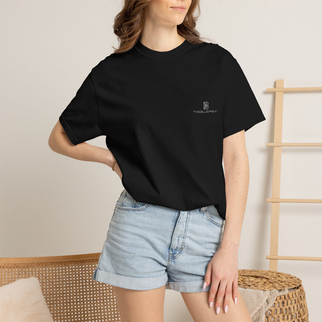 Minimal White T-Shirt with Small Chest Logo — 'B' Monogram Tee