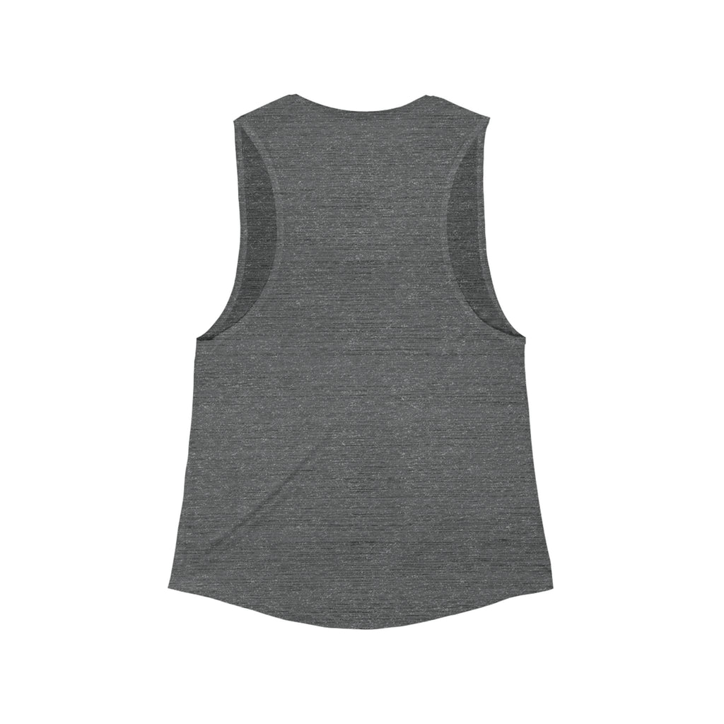 Women's Flowy Scoop Muscle Tank — Minimal Logo Workout Tank Top