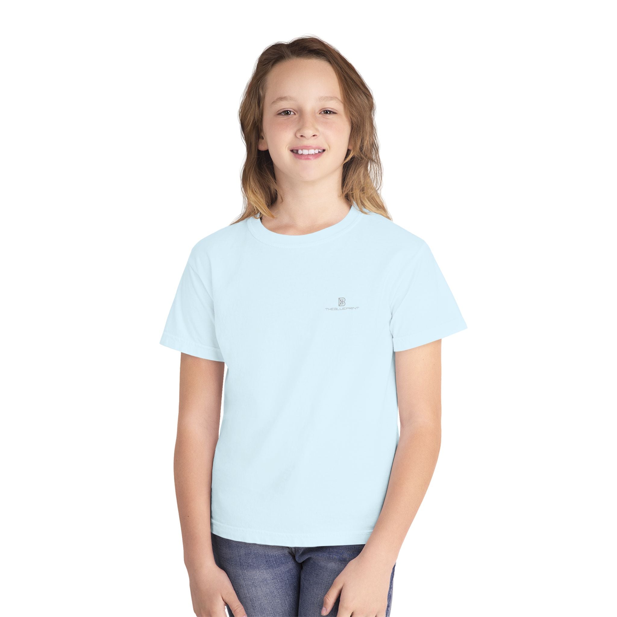 Youth Tee — Minimal Pastel Yellow Chest Logo Kids T-Shirt