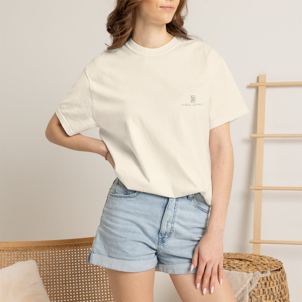 Minimal White T-Shirt with Small Chest Logo — 'B' Monogram Tee