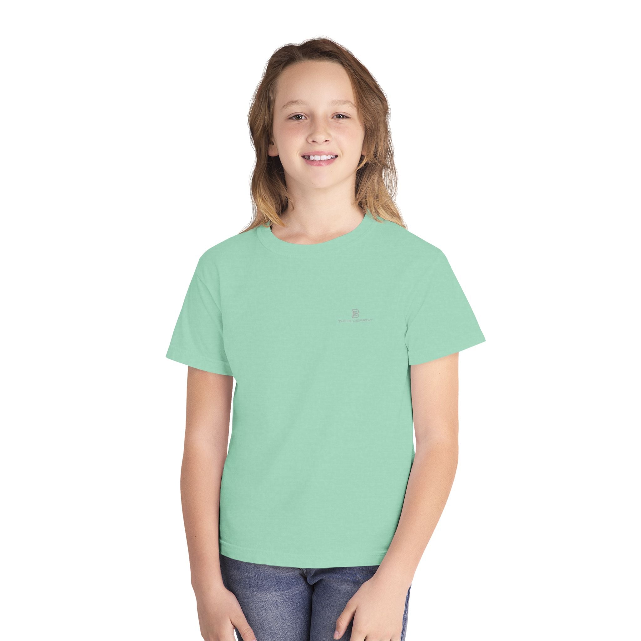Youth Tee — Minimal Pastel Yellow Chest Logo Kids T-Shirt