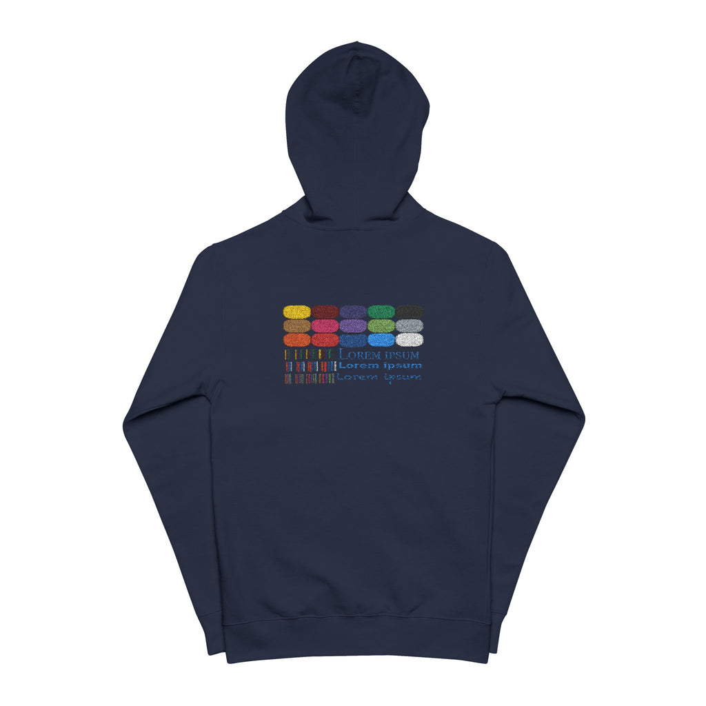 Zip-Up Hoodie with Colorful Drip Rainbow Graphic