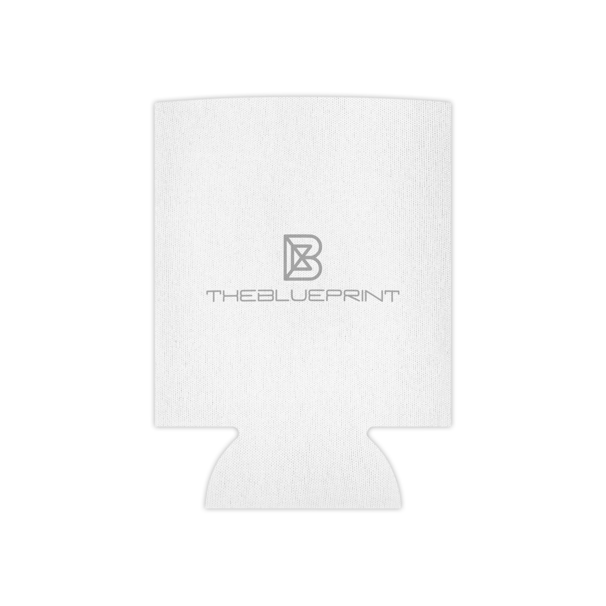 White Can Cooler with Subtle 'THEBLUEPRINT' Logo – Slim Insulated Beverage Koozie