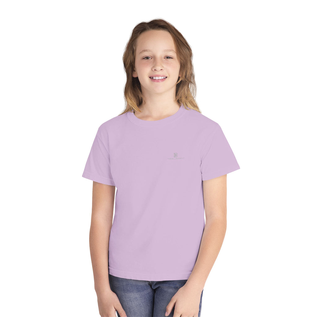 Youth Tee — Minimal Pastel Yellow Chest Logo Kids T-Shirt