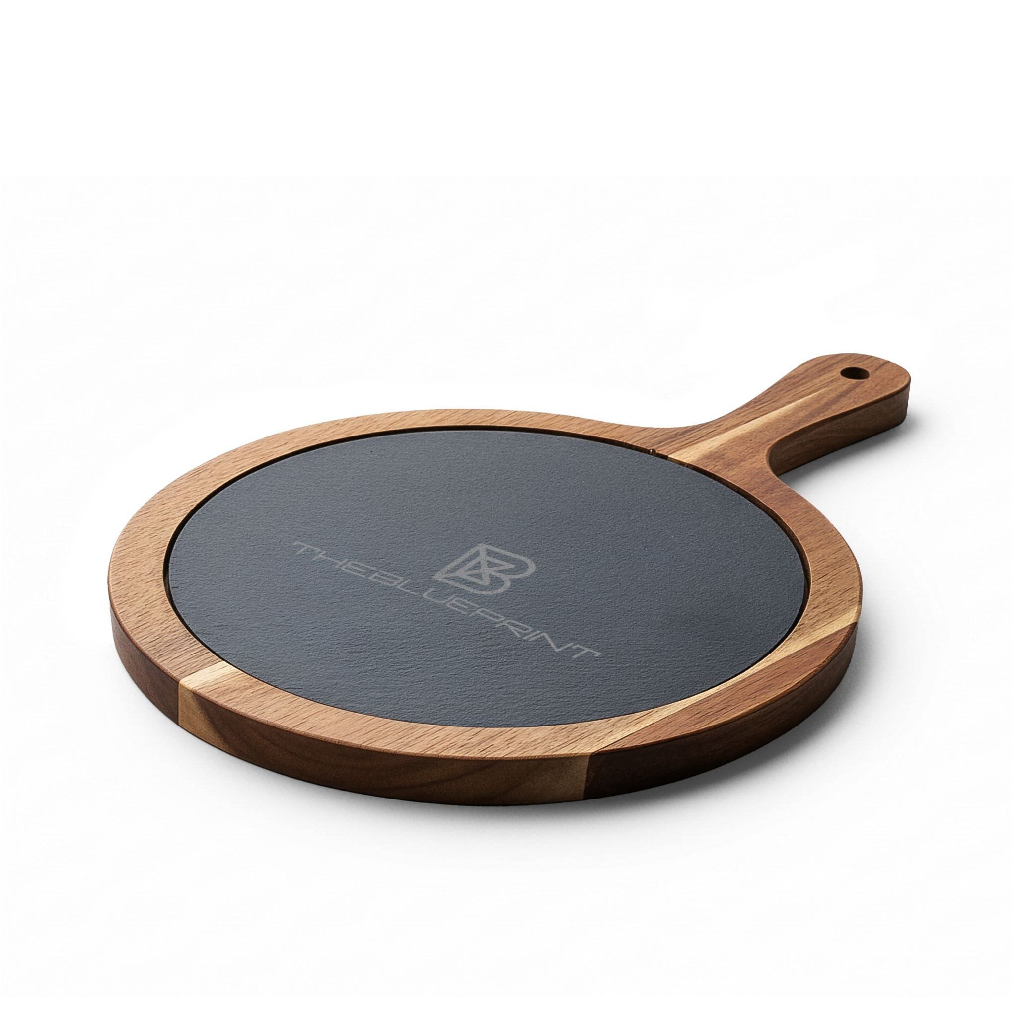 Engraved Acacia Charcuterie Board with Slate Insert & Cheese Tools