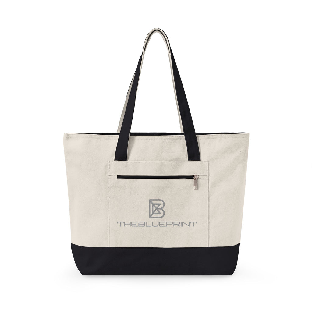 Zippered Canvas Tote
