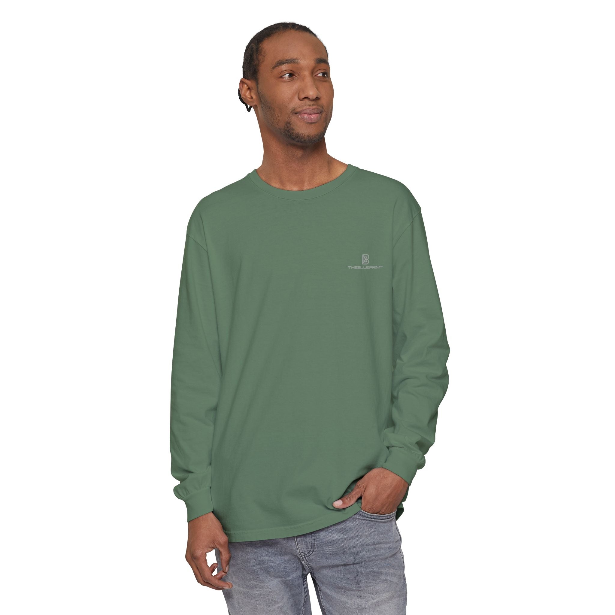 Minimalist White Long Sleeve Tee — Subtle Chest Logo