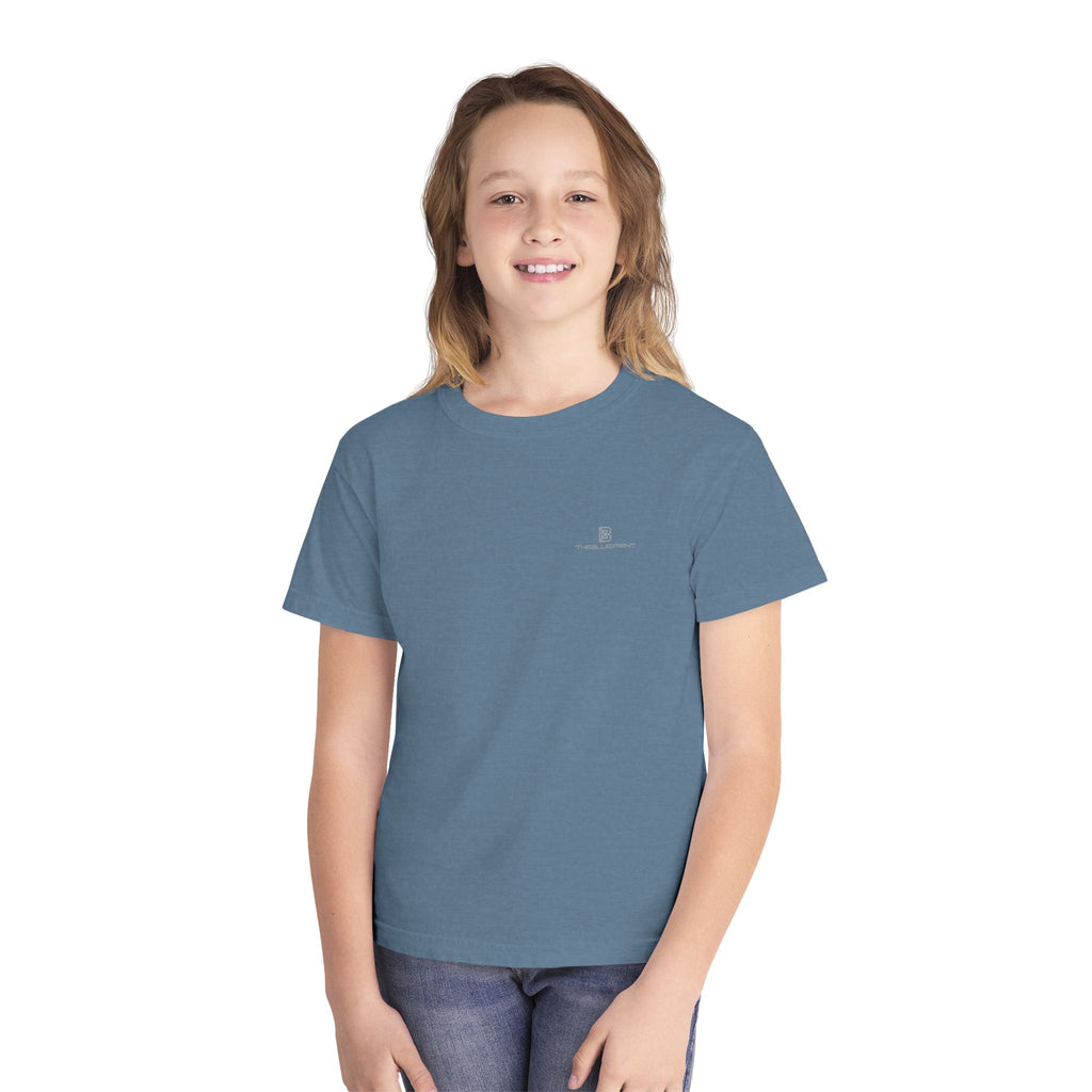 Youth Tee — Minimal Pastel Yellow Chest Logo Kids T-Shirt