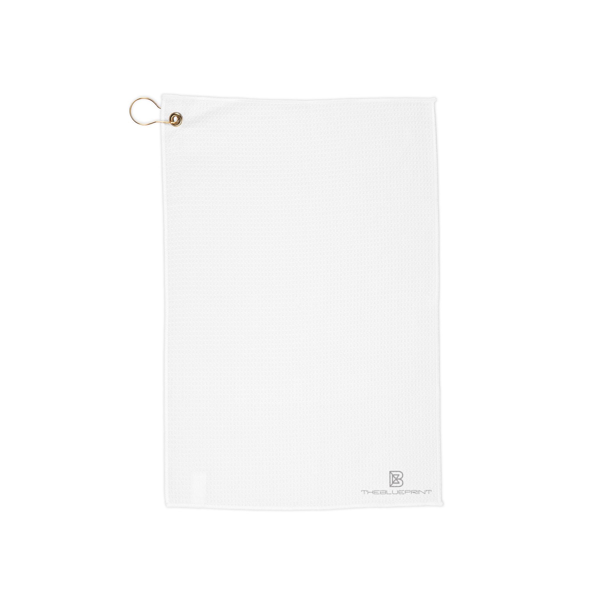 Golf Towel – Lightweight White Waffle Golf Towel with Brass Clip