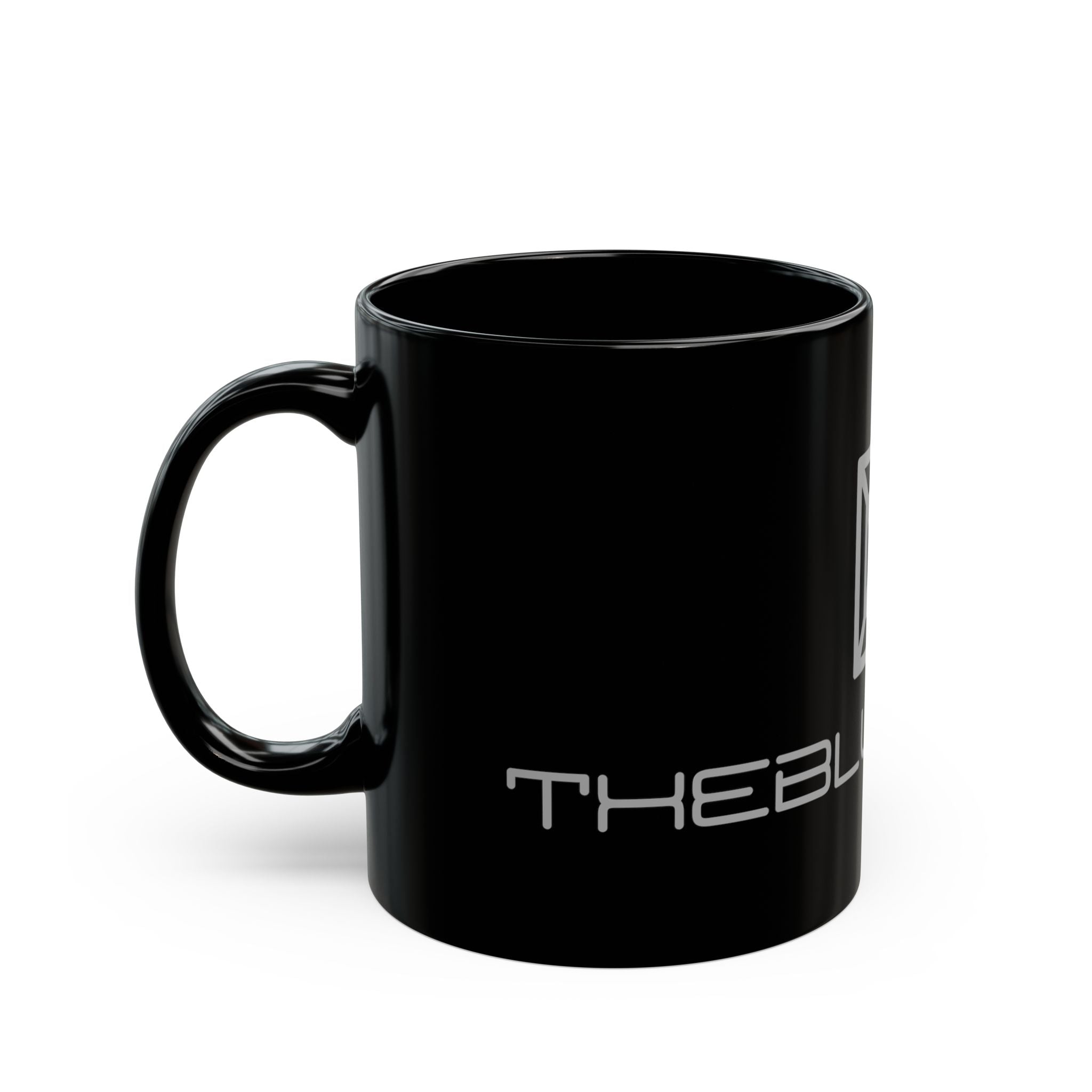 Black Logo Mug — Sleek Monochrome Coffee Cup with 'Blueprint' Emblem (11oz & 15oz)