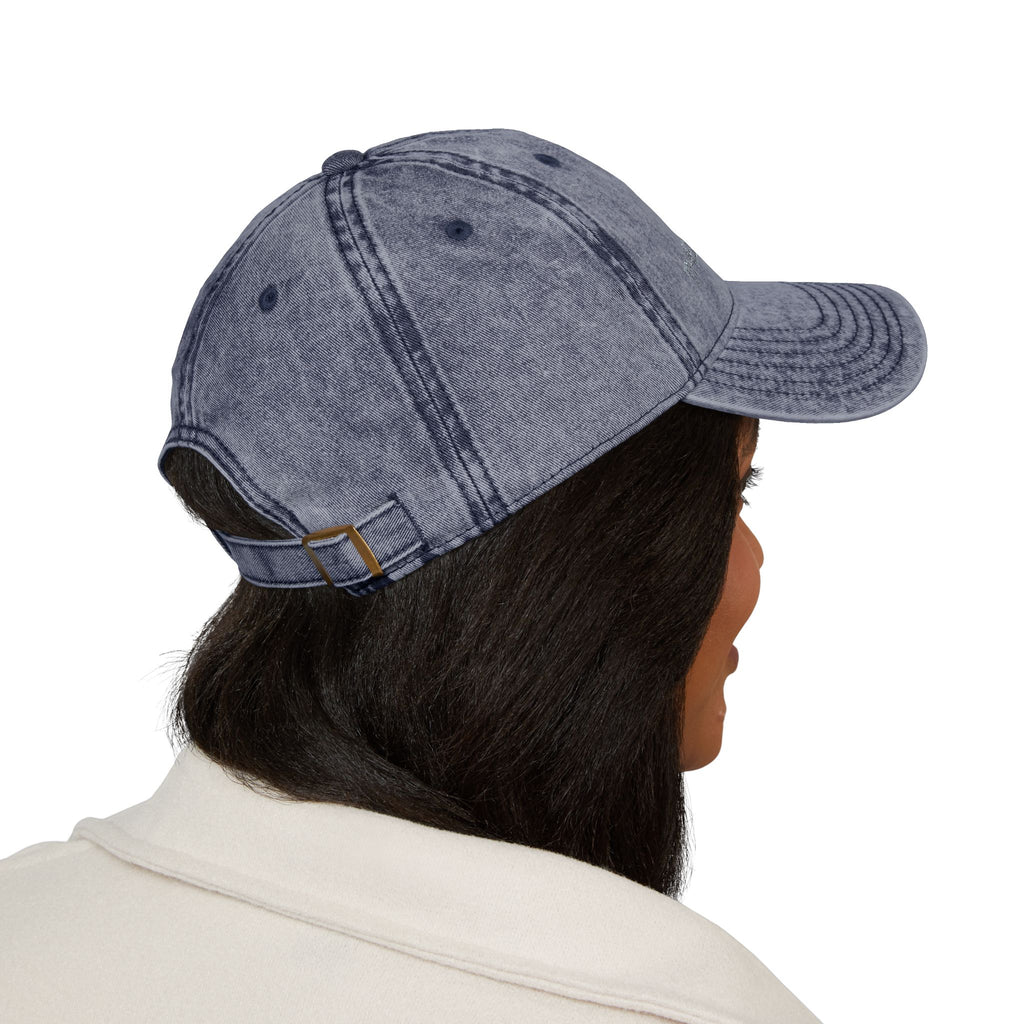 Embroidered Vintage Red Cap — Distressed Logo Baseball Hat