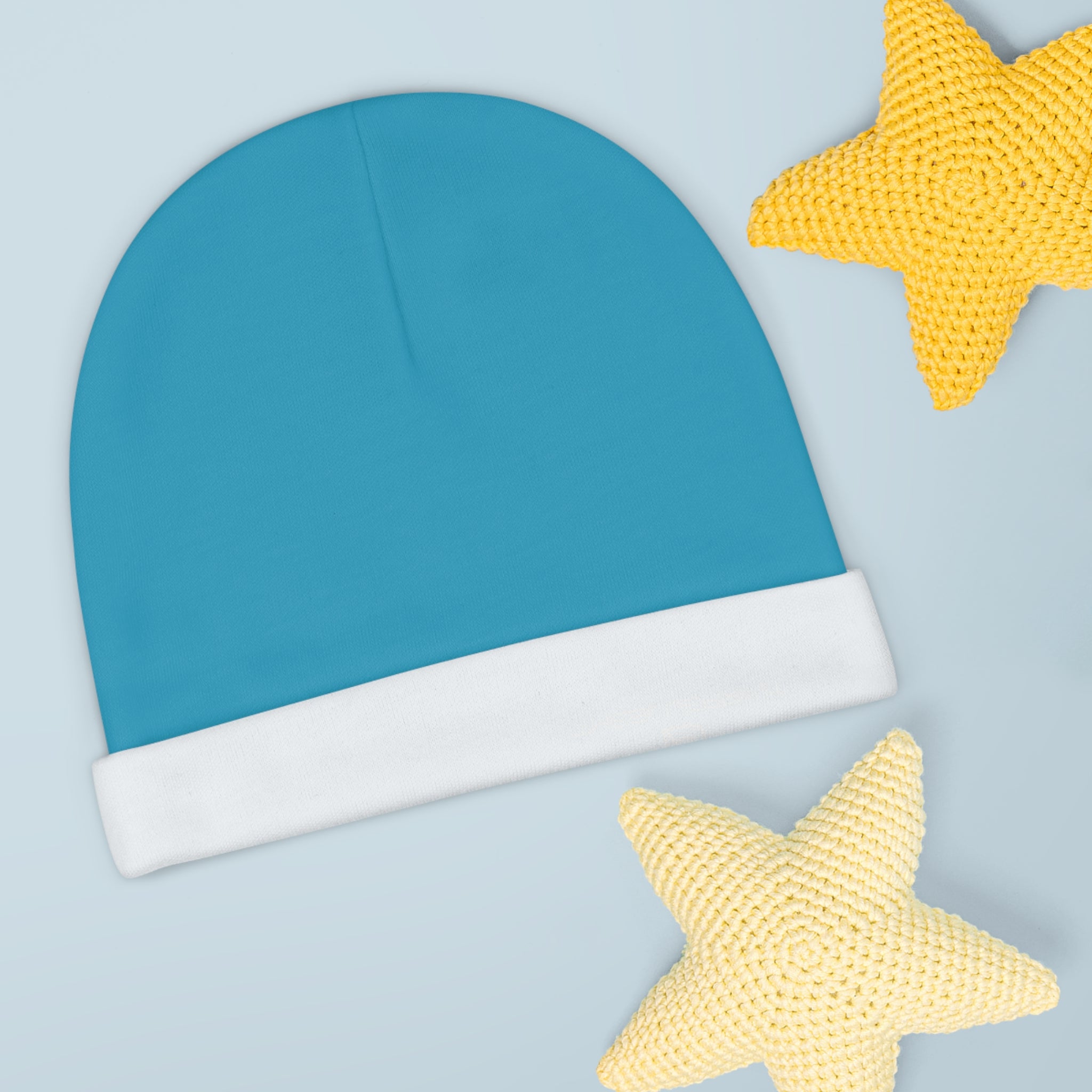 Baby Beanie — Soft Turquoise Infant Knit Cap