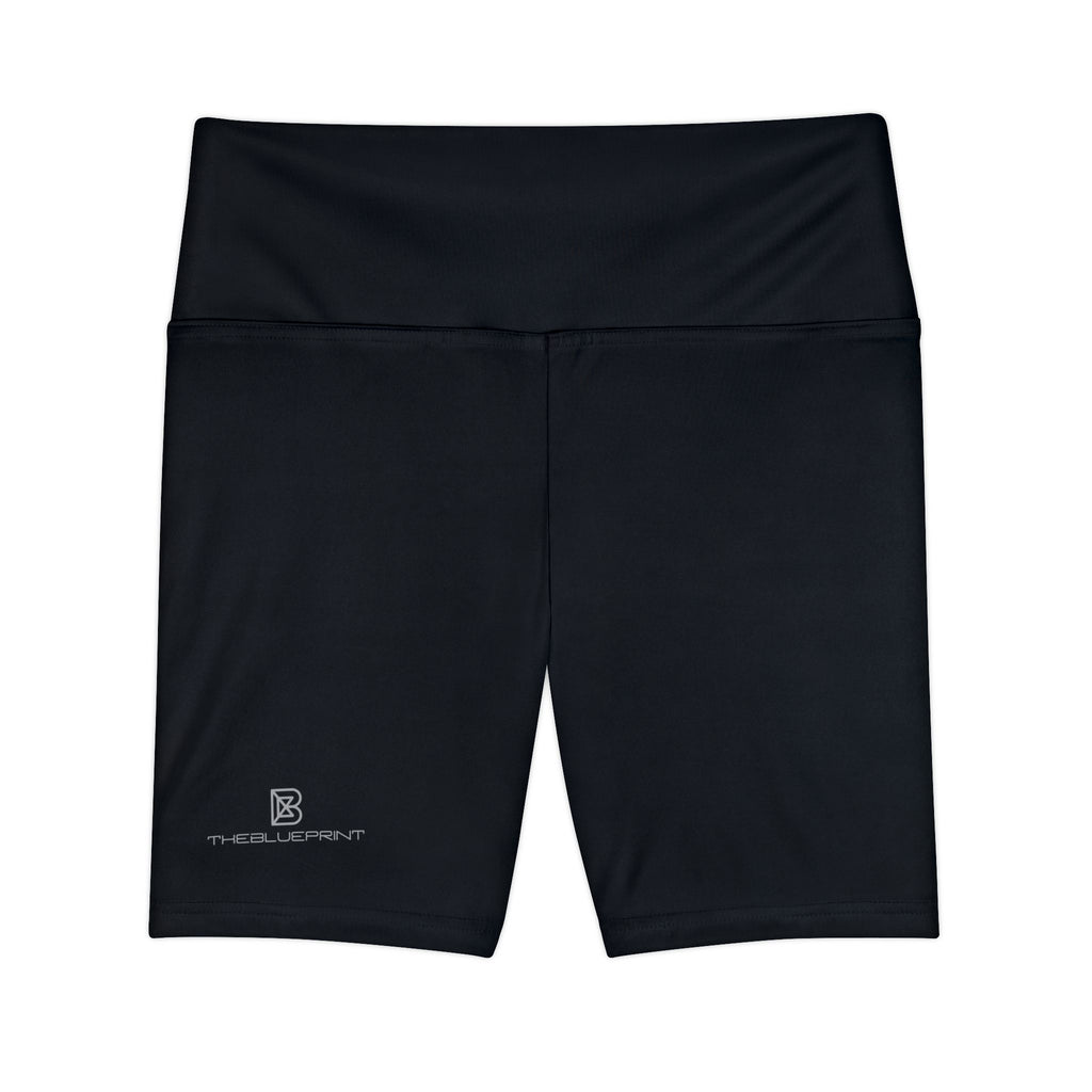 Women's High-Waist Workout Shorts — Black Biker Fitness Shorts