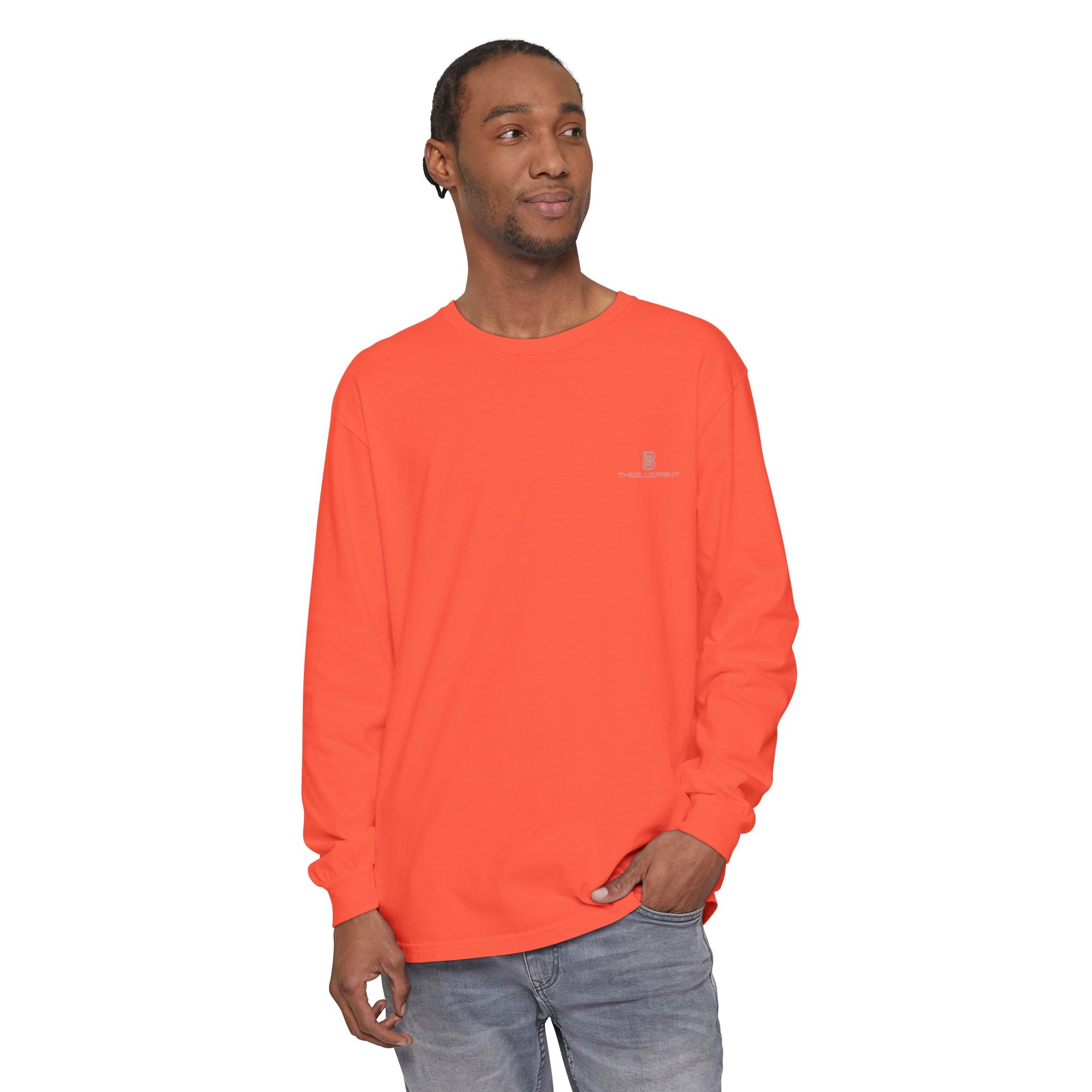 Minimalist White Long Sleeve Tee — Subtle Chest Logo
