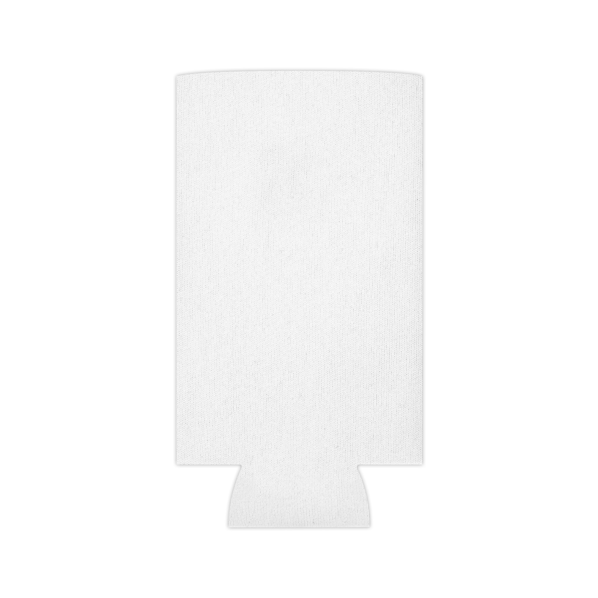 White Can Cooler with Subtle 'THEBLUEPRINT' Logo – Slim Insulated Beverage Koozie