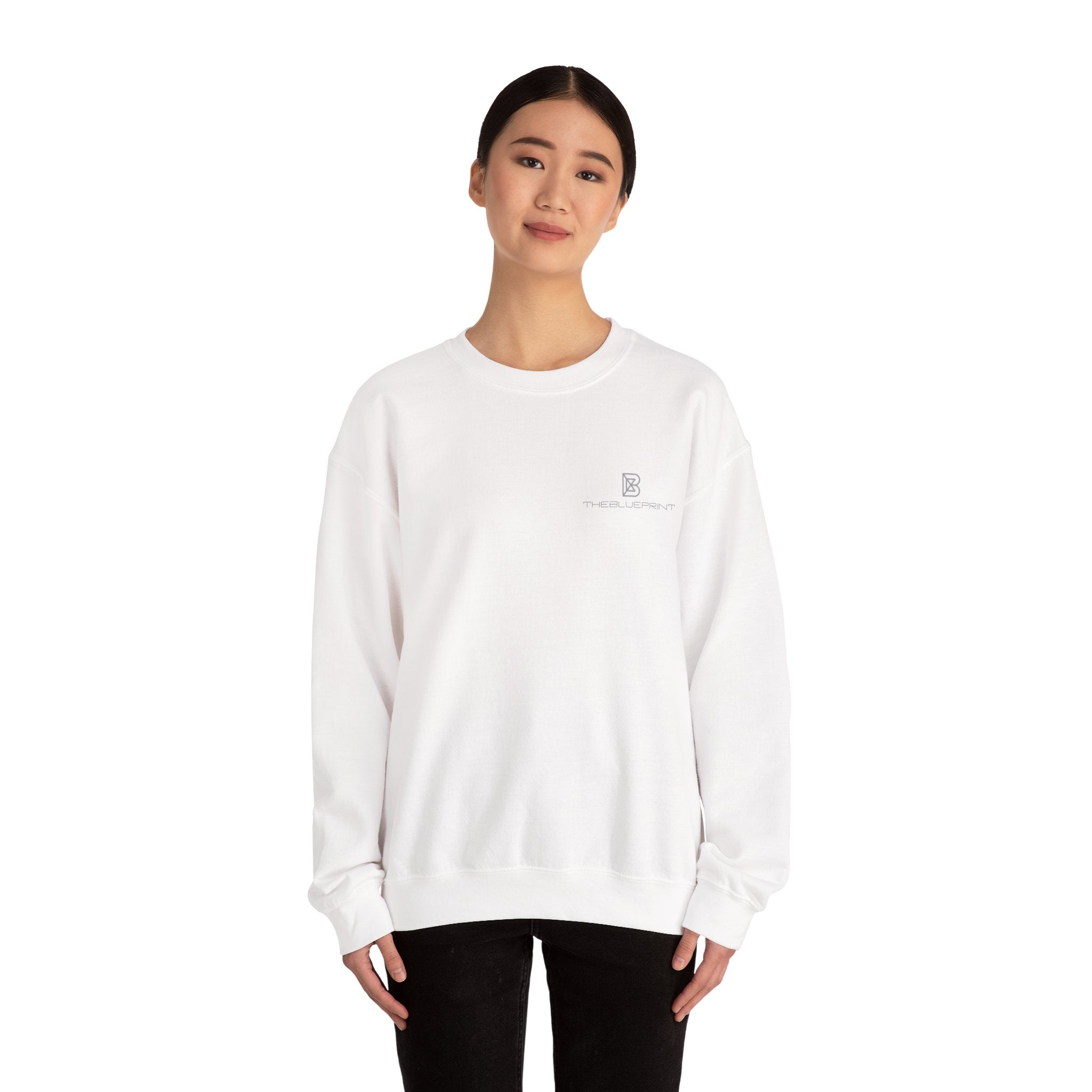 Copy of Minimal Logo Crewneck Sweatshirt | Small Chest Emblem, White