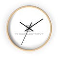 Minimalist Logo Wall Clock — Modern Wooden Frame Clock with 'THEBLUEPRINT' Design