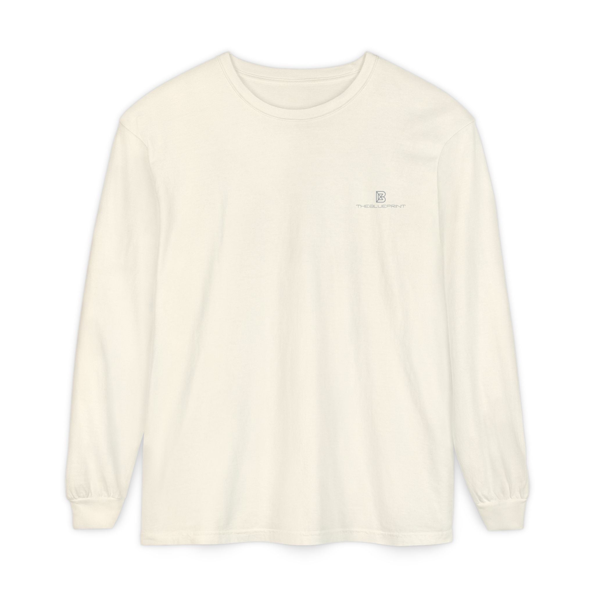 Minimalist White Long Sleeve Tee — Subtle Chest Logo