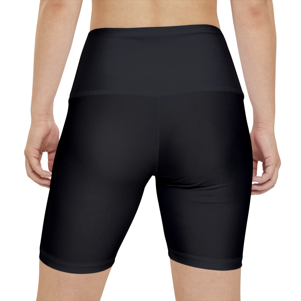 Women's High-Waist Workout Shorts — Black Biker Fitness Shorts