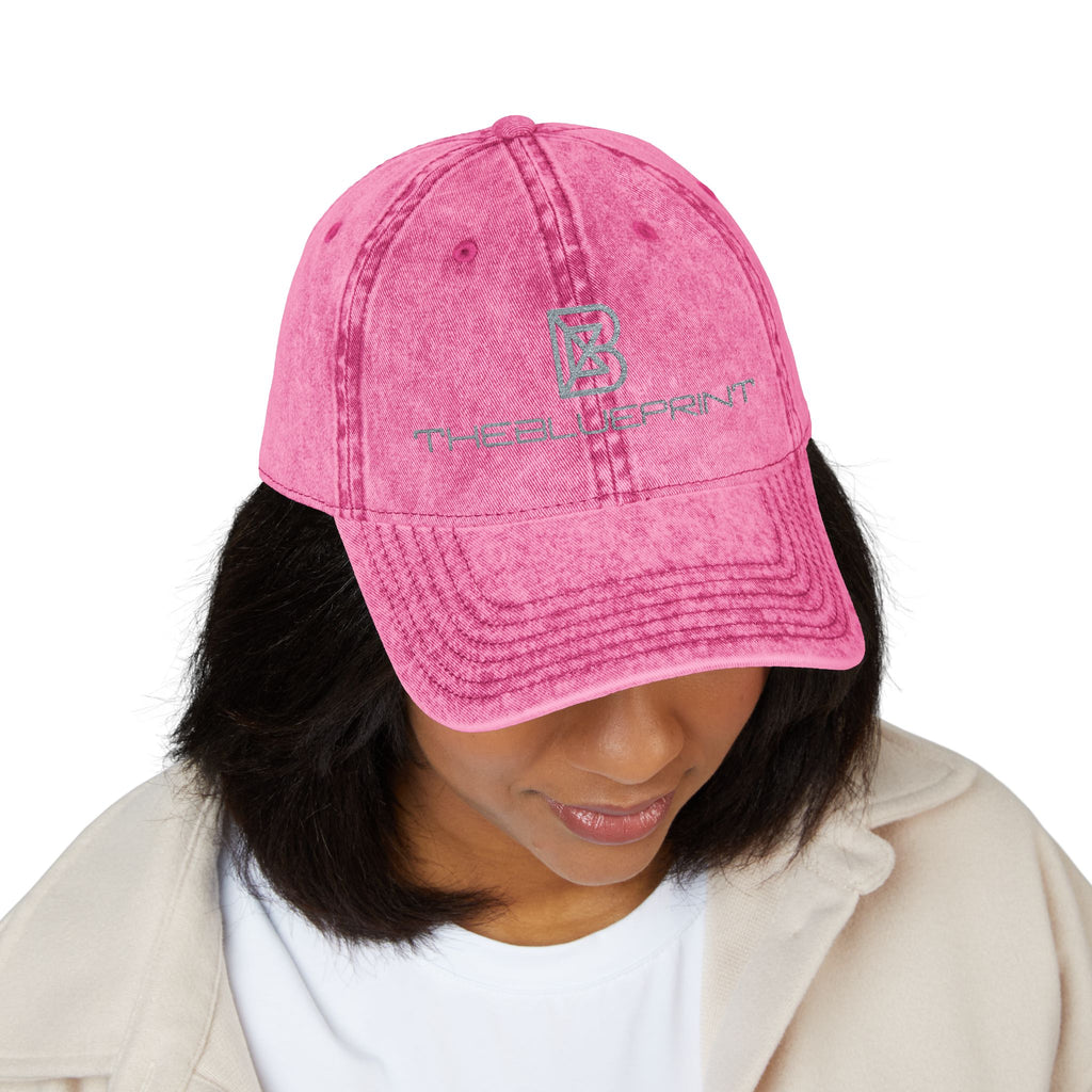 Embroidered Vintage Red Cap — Distressed Logo Baseball Hat
