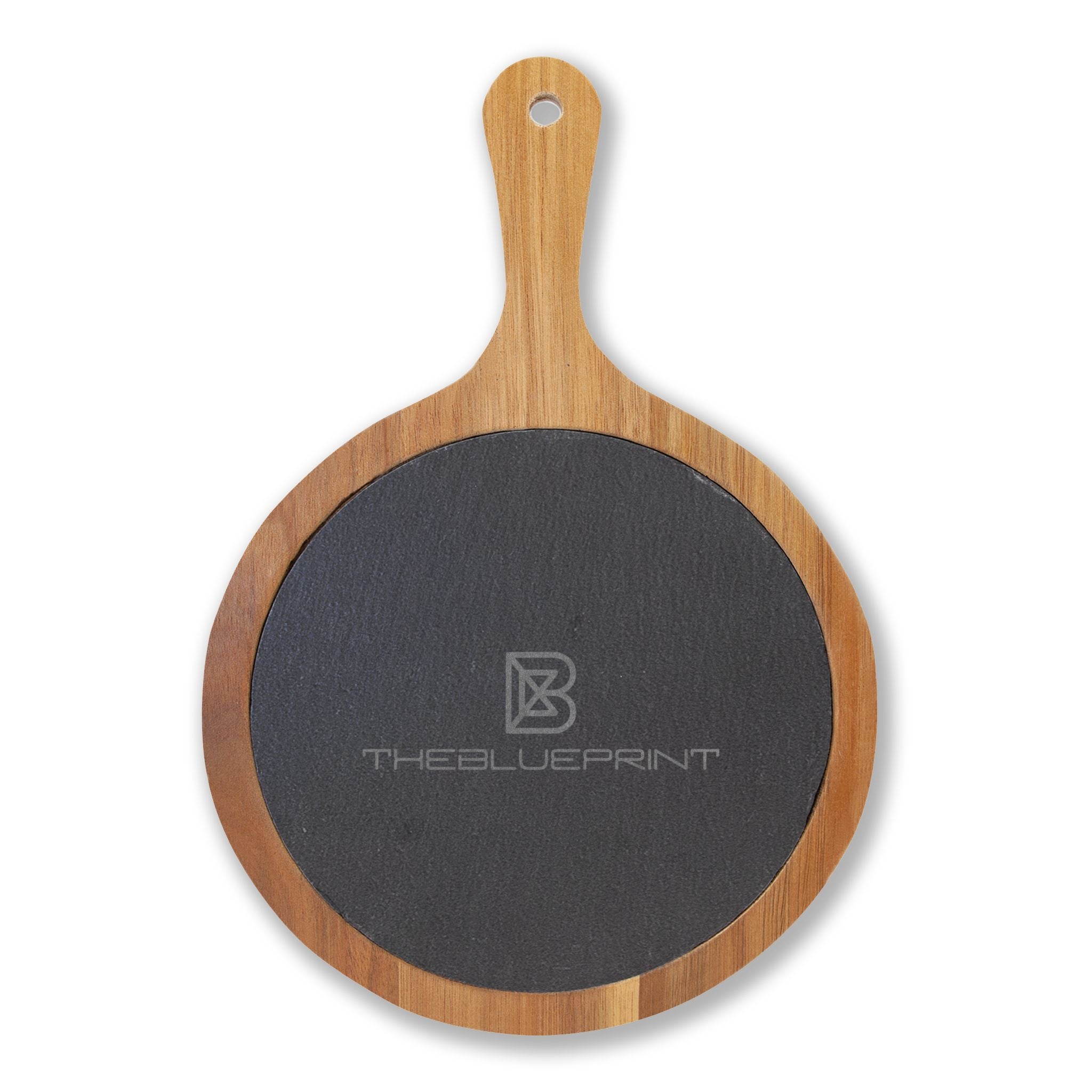 Engraved Acacia Charcuterie Board with Slate Insert & Cheese Tools