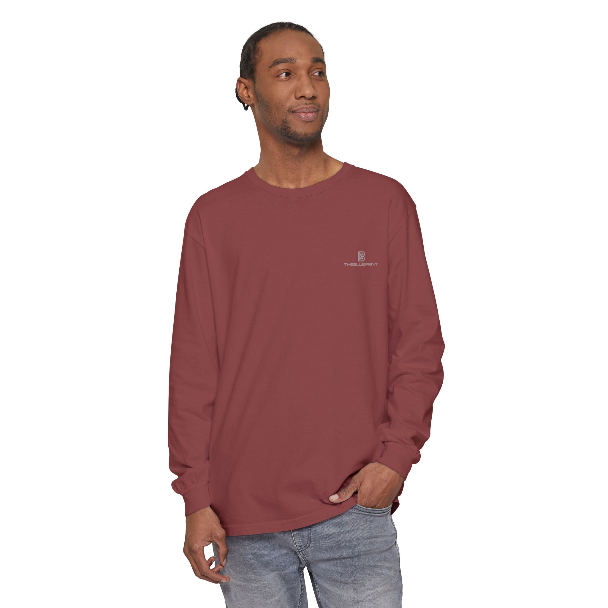 Minimalist White Long Sleeve Tee — Subtle Chest Logo