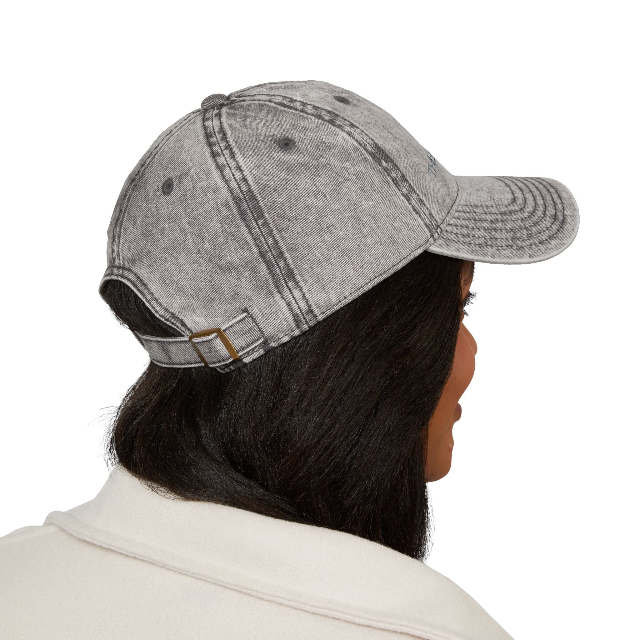 Embroidered Vintage Red Cap — Distressed Logo Baseball Hat