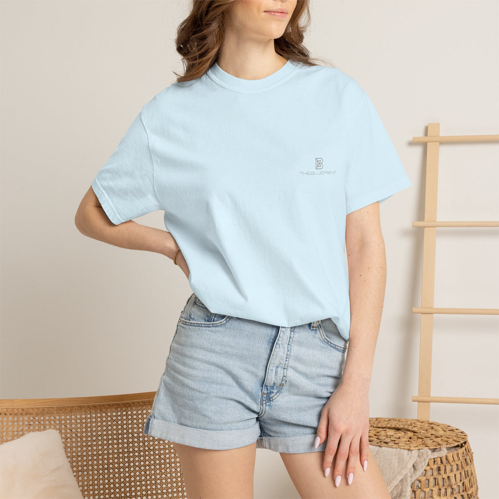 Minimal White T-Shirt with Small Chest Logo — 'B' Monogram Tee