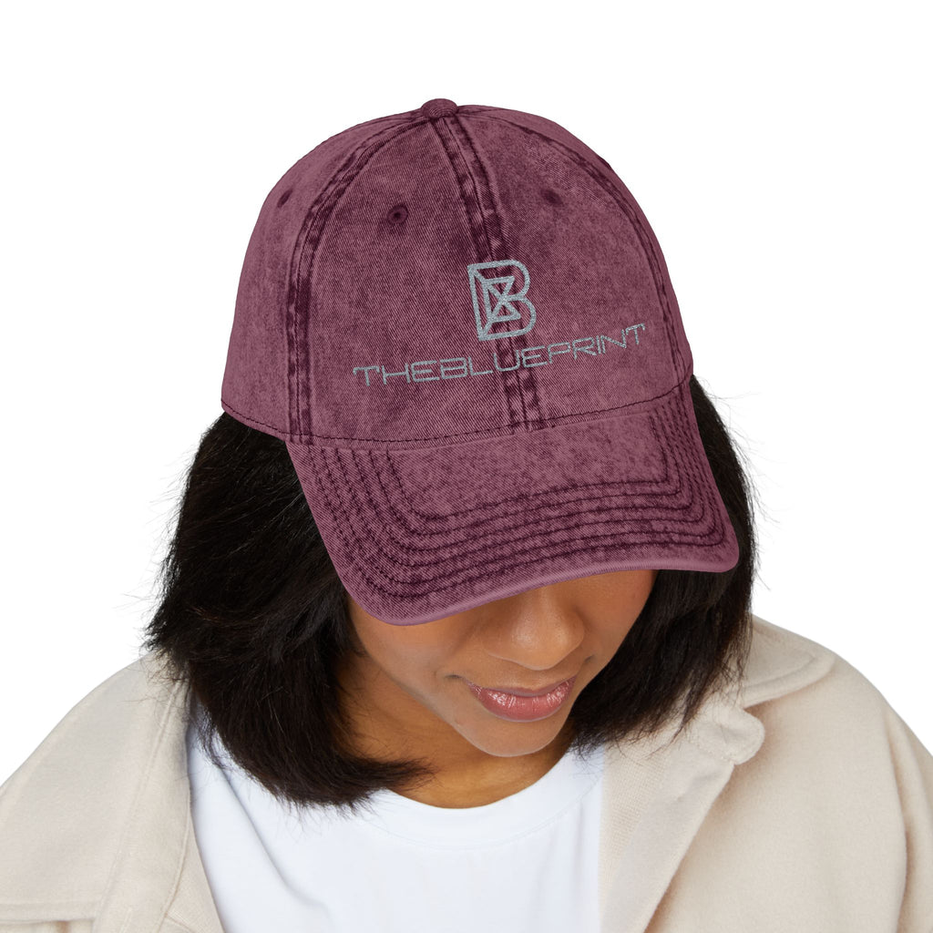 Embroidered Vintage Red Cap — Distressed Logo Baseball Hat