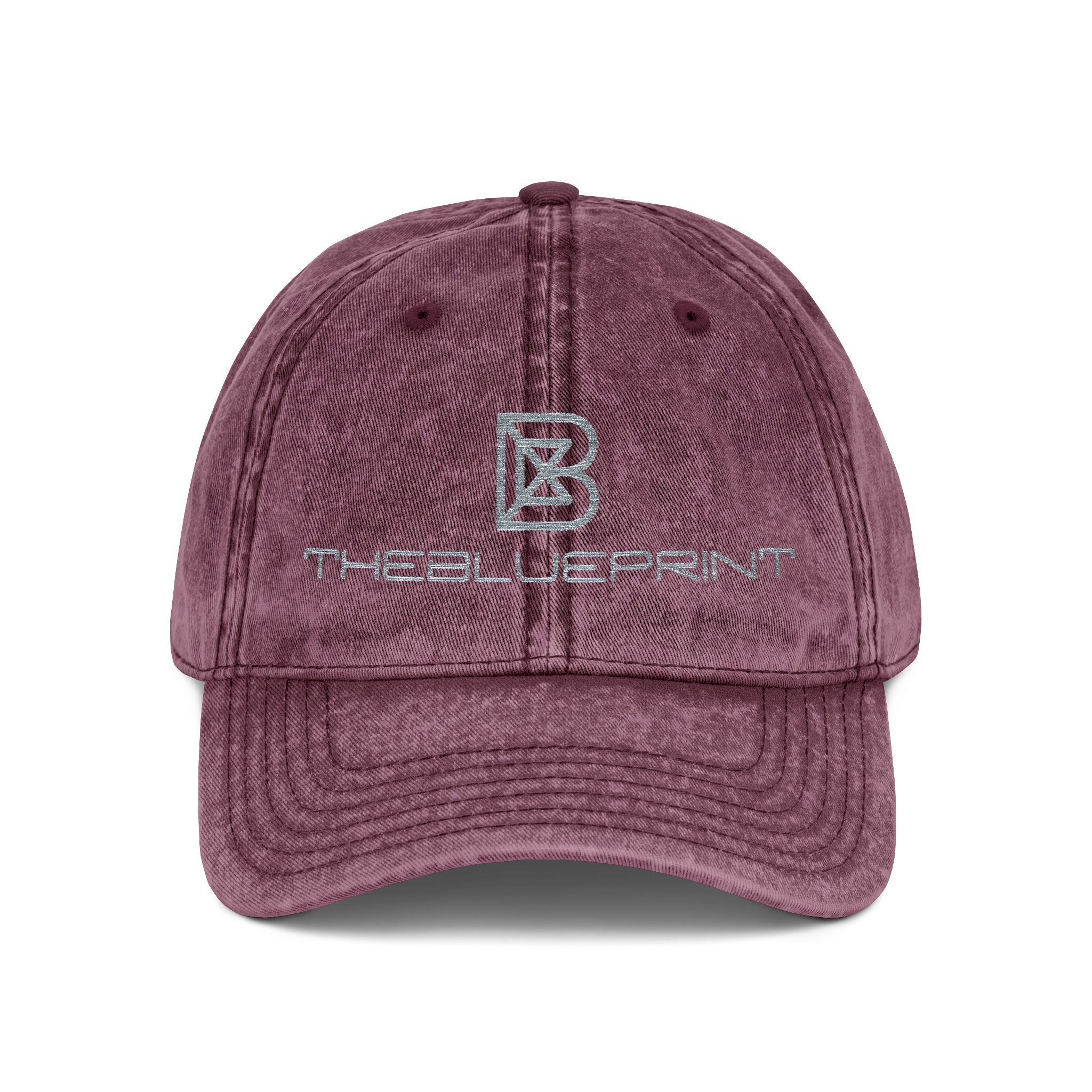 Embroidered Vintage Red Cap — Distressed Logo Baseball Hat