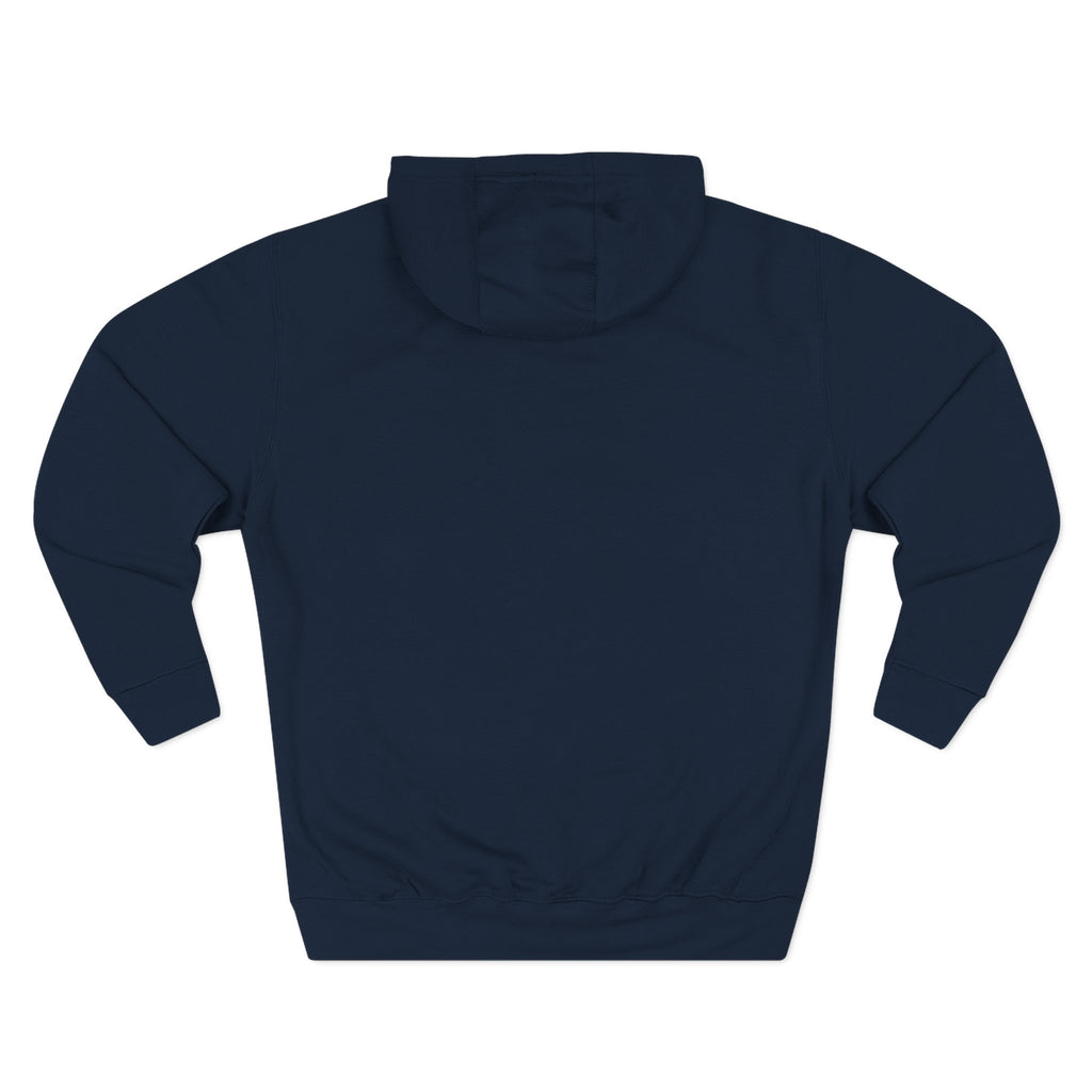 Minimal Embroidered Chest Logo Hoodie — Cozy Three-Panel Fleece Pullover