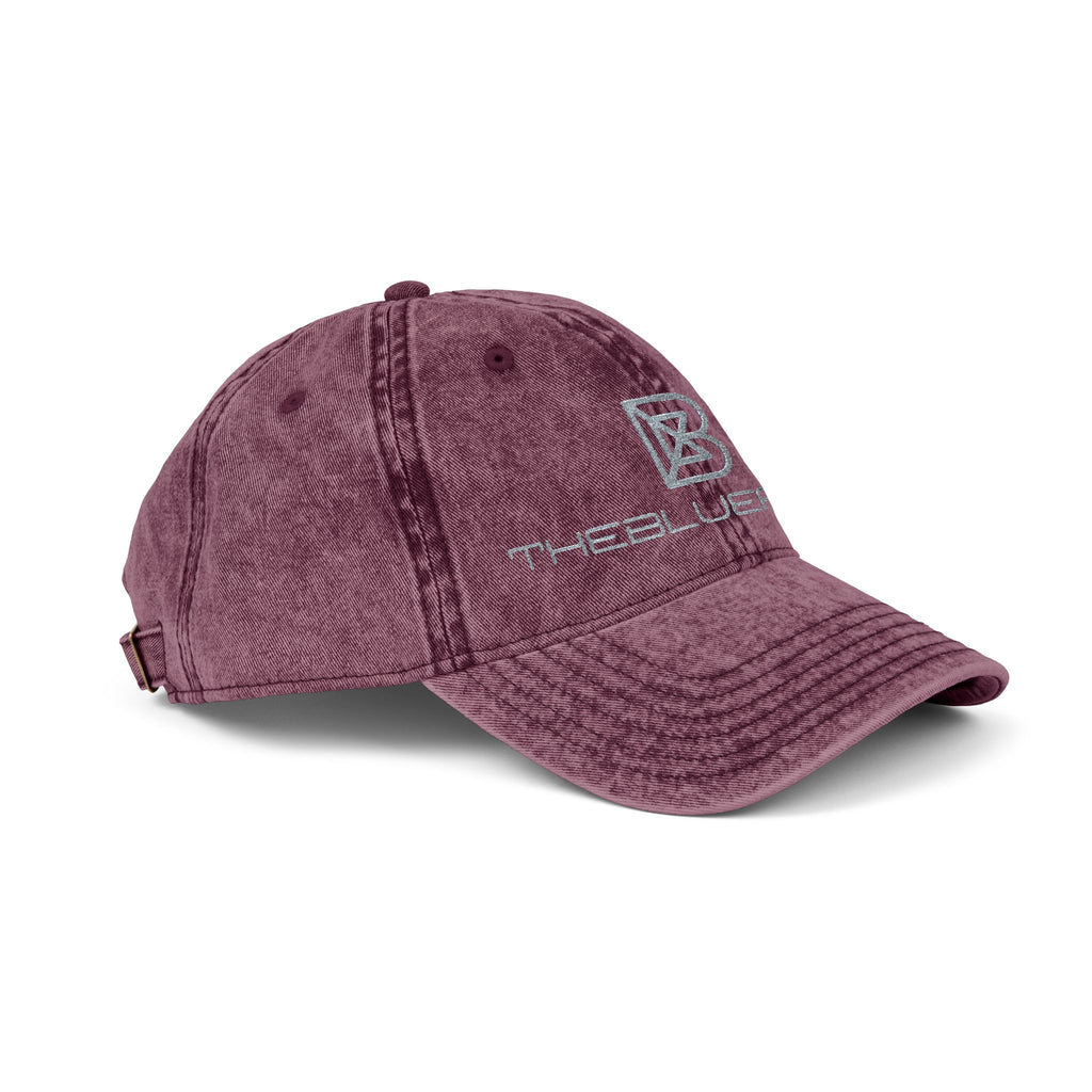 Embroidered Vintage Red Cap — Distressed Logo Baseball Hat