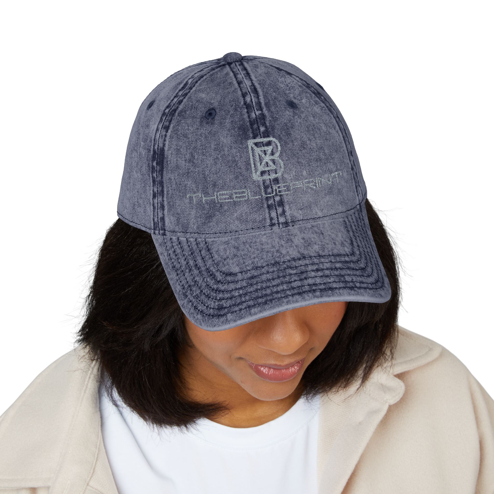Embroidered Vintage Red Cap — Distressed Logo Baseball Hat