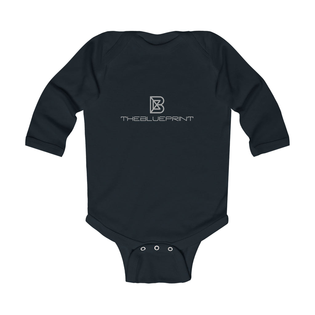 Minimal Logo Infant Long Sleeve Bodysuit — The Blueprint Design