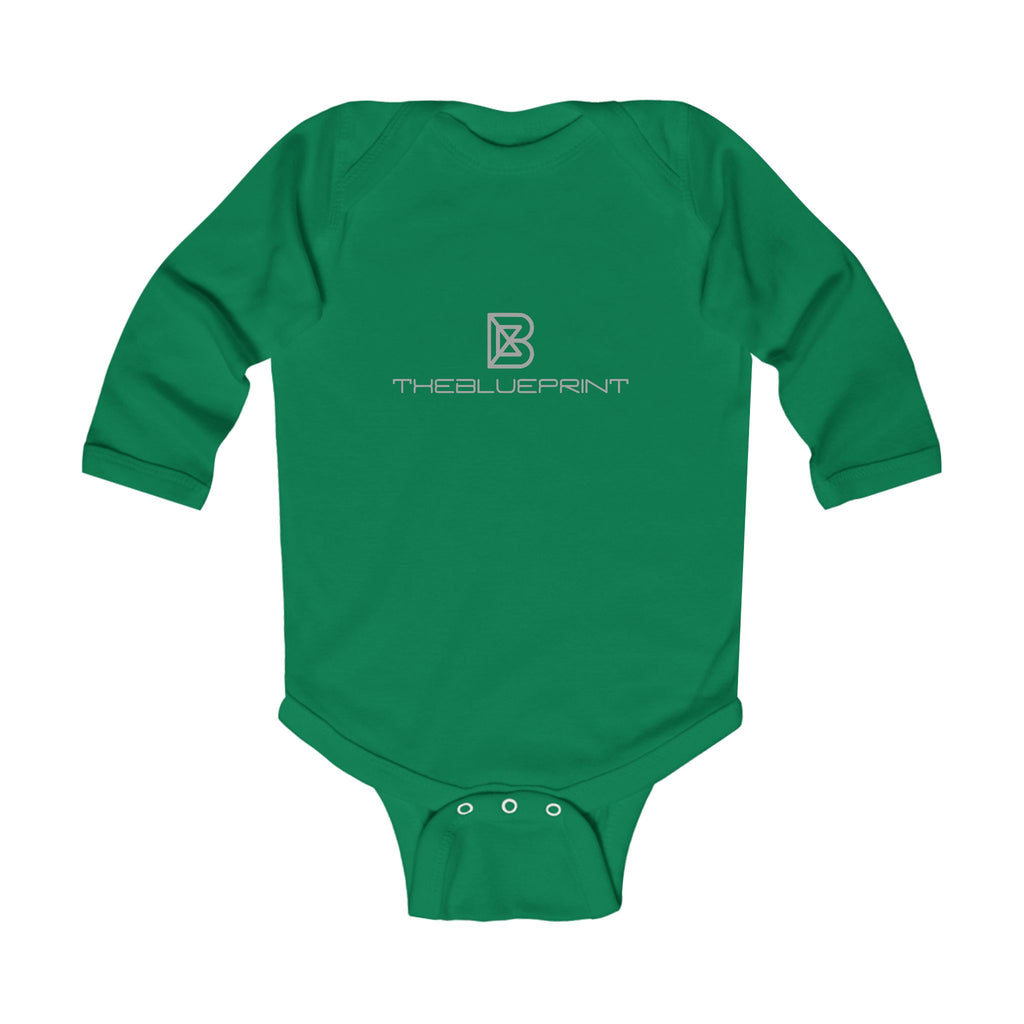 Minimal Logo Infant Long Sleeve Bodysuit — The Blueprint Design