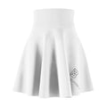 White AOP Women's Skater Skirt — Flared High-Waist Casual Skirt