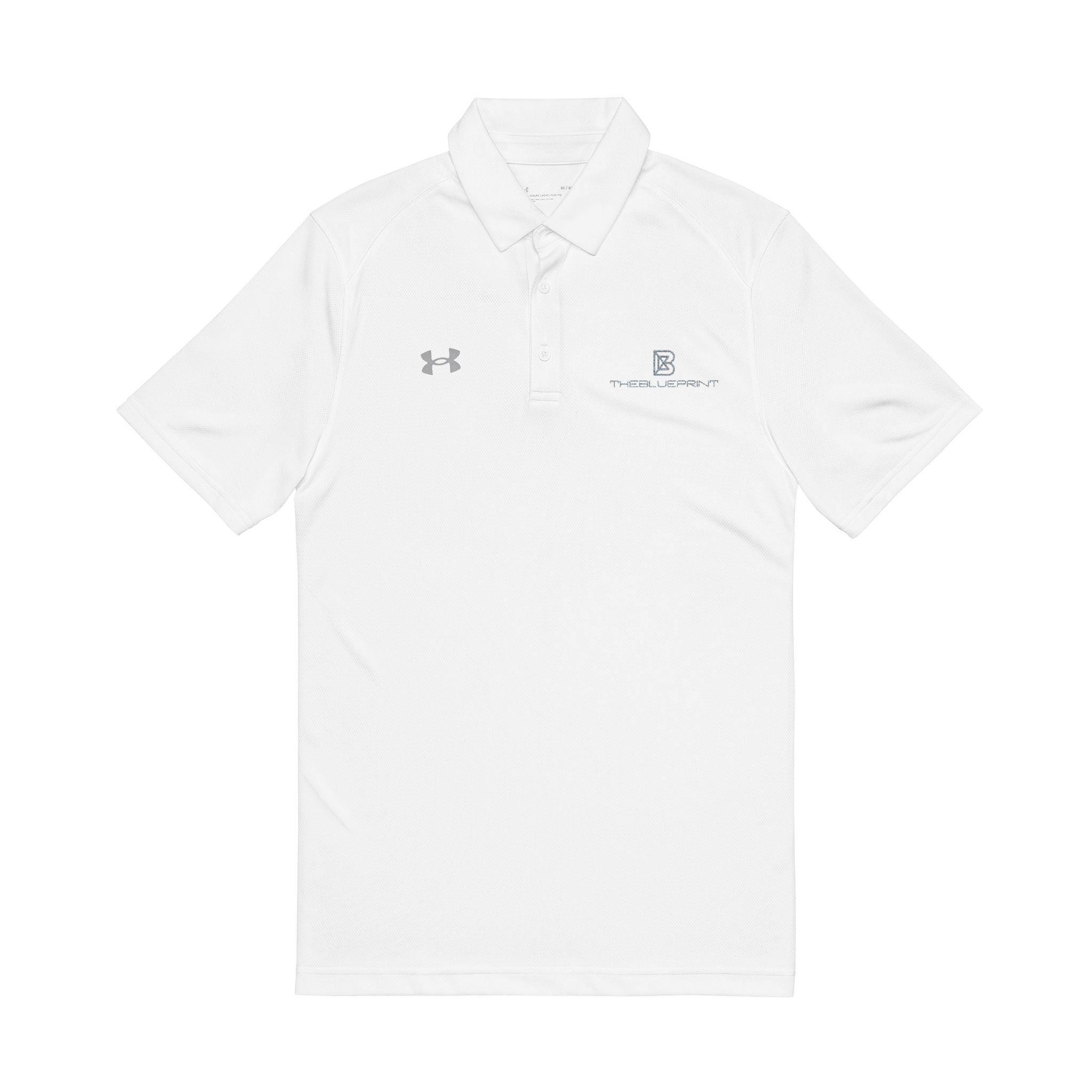 Embroidered White Men’s Performance Polo — Under Armour® Golf Shirt