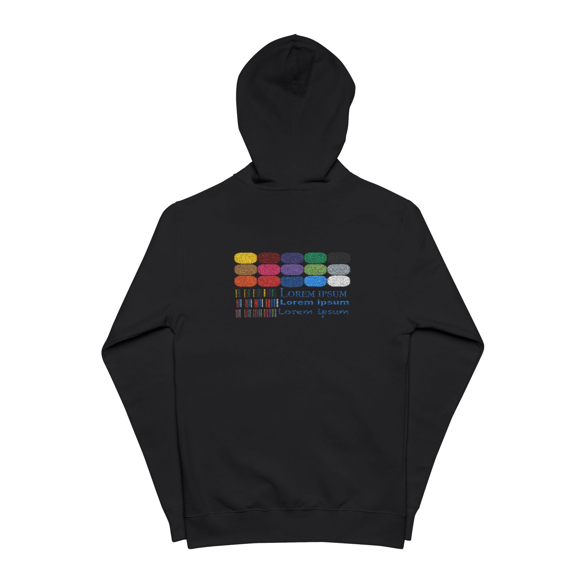 Zip-Up Hoodie with Colorful Drip Rainbow Graphic