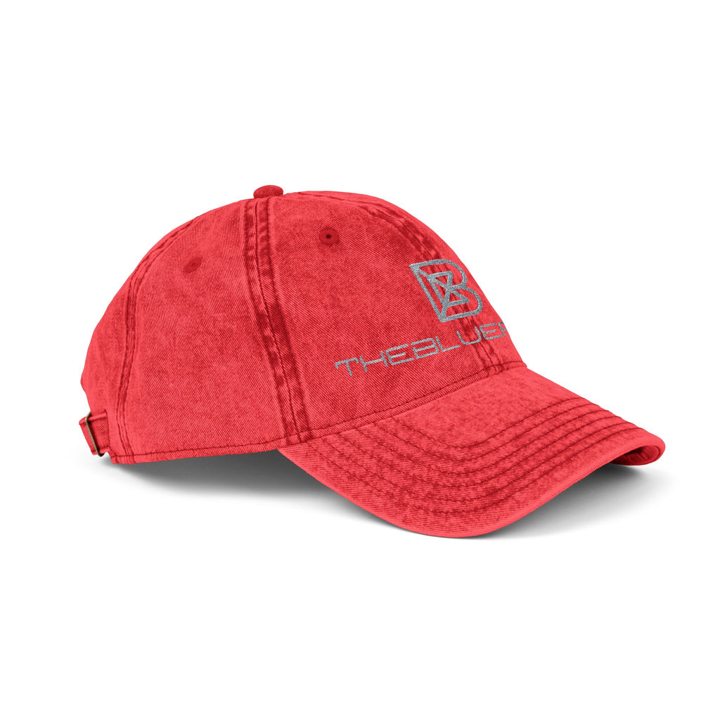 Embroidered Vintage Red Cap — Distressed Logo Baseball Hat