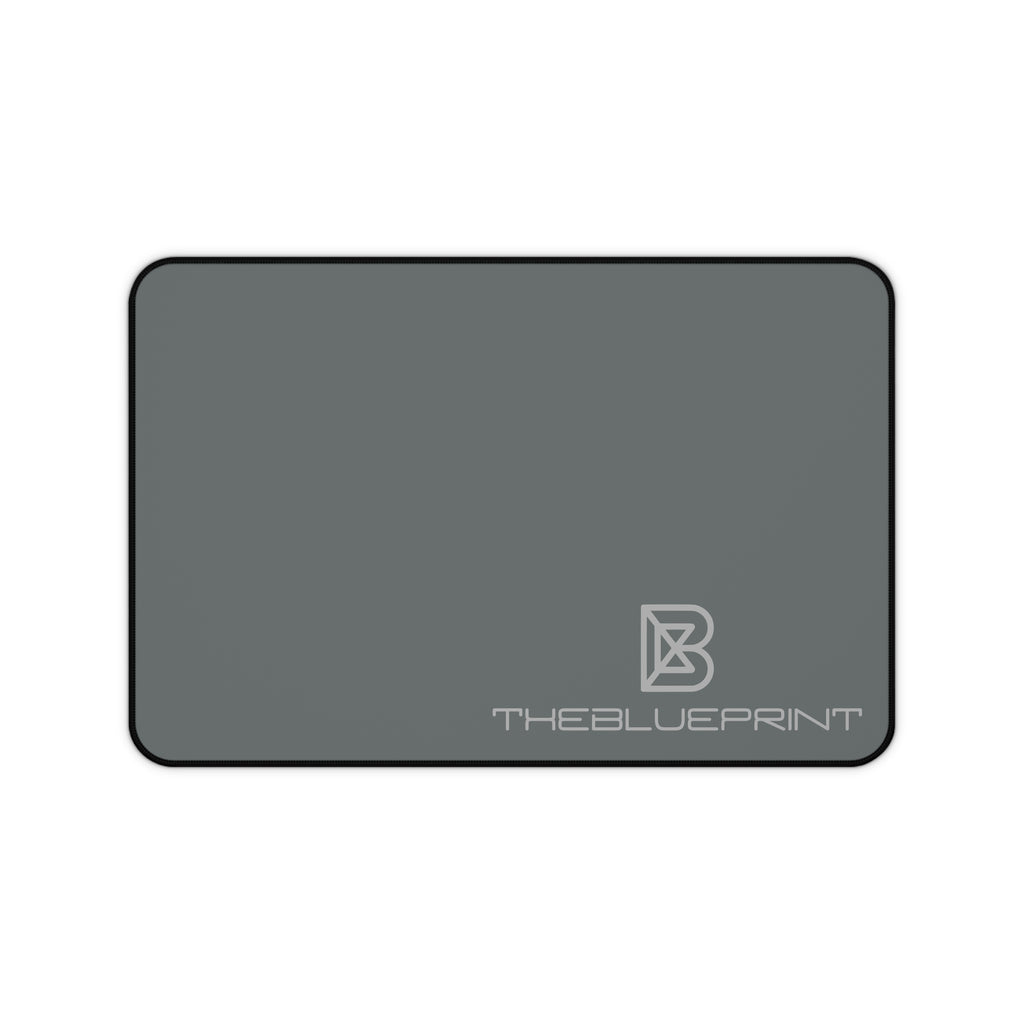 Custom Logo Desk Mat — Minimal White Gaming/Office Mousepad with 'THEBLUEPRINT' Branding