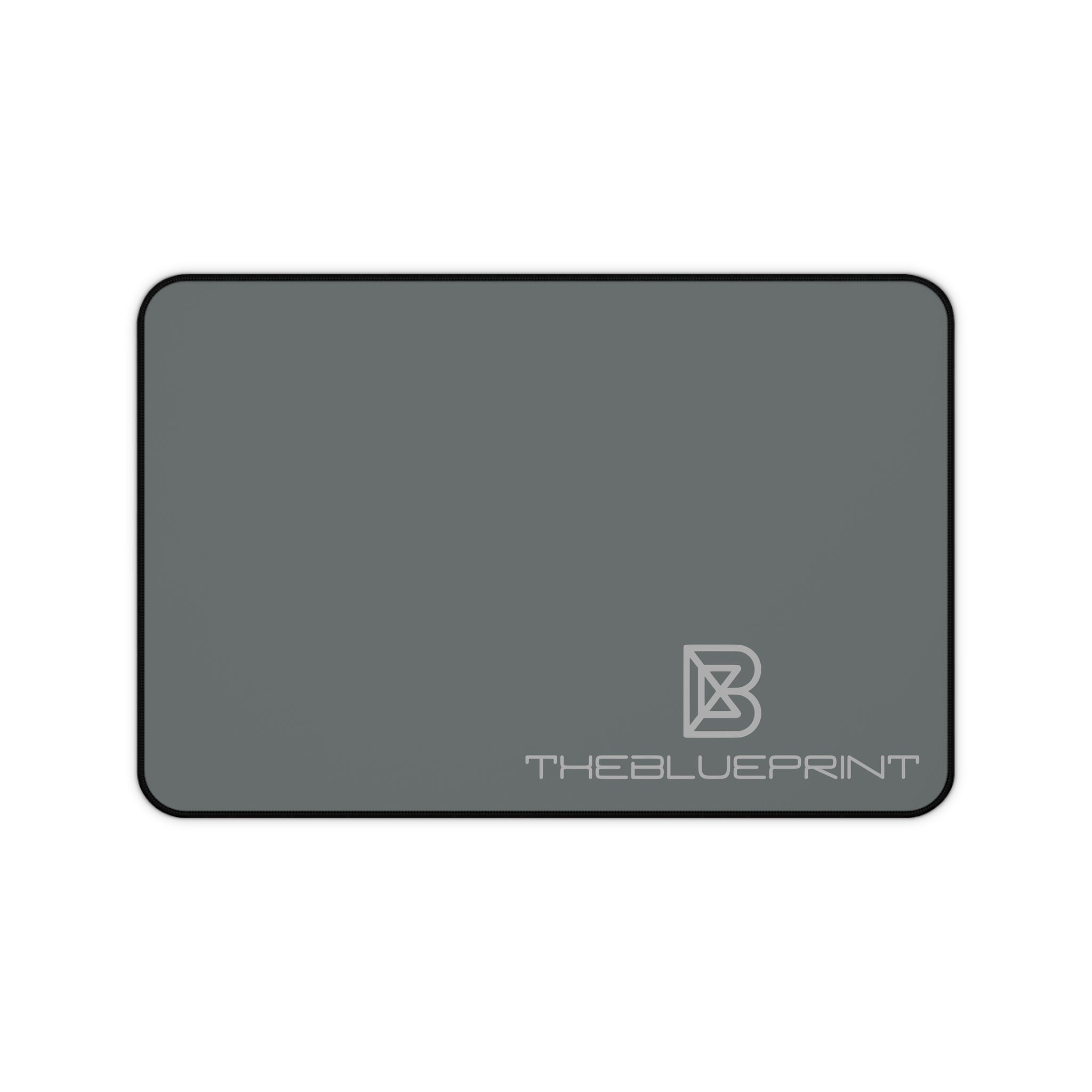 Custom Logo Desk Mat — Minimal White Gaming/Office Mousepad with 'THEBLUEPRINT' Branding