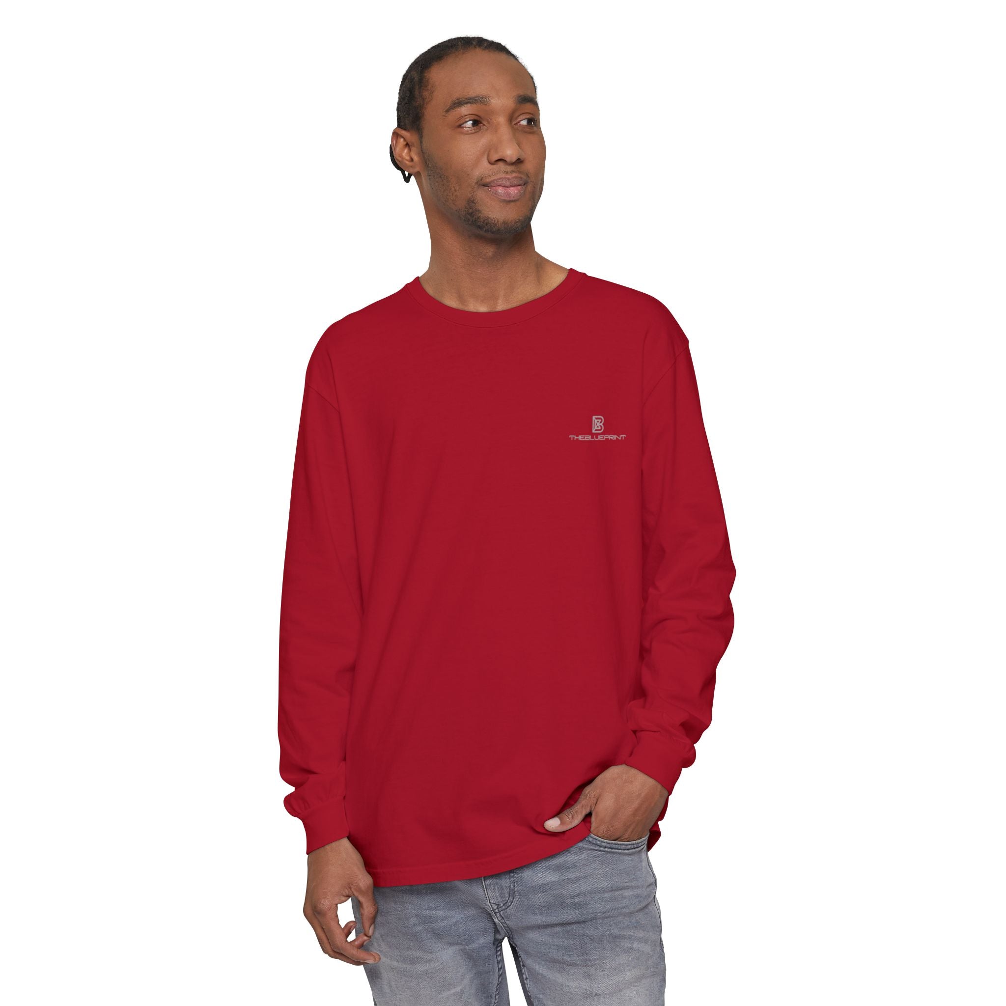 Minimalist White Long Sleeve Tee — Subtle Chest Logo